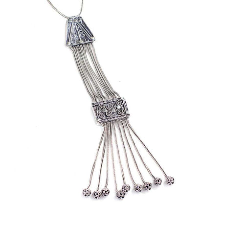 Professional Geometric Long 925 Sterling Silver Necklace