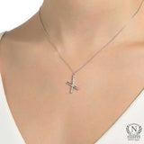 Elegantní náhrdelník s ocasem ve tvaru X ze stříbra 925 Sterling