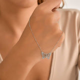 Premium Sterling Silver Butterfly Garden Necklace White