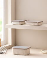 3-Piece Rectangular Food Storage Container Set - Kitchen & Meal Prep
