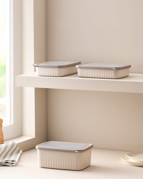 3-Piece Rectangular Food Storage Container Set - Kitchen & Meal Prep