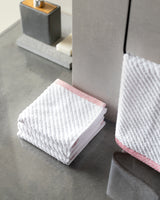 100% Cotton 4-Piece Hand Towel Set - Zesty White & Red