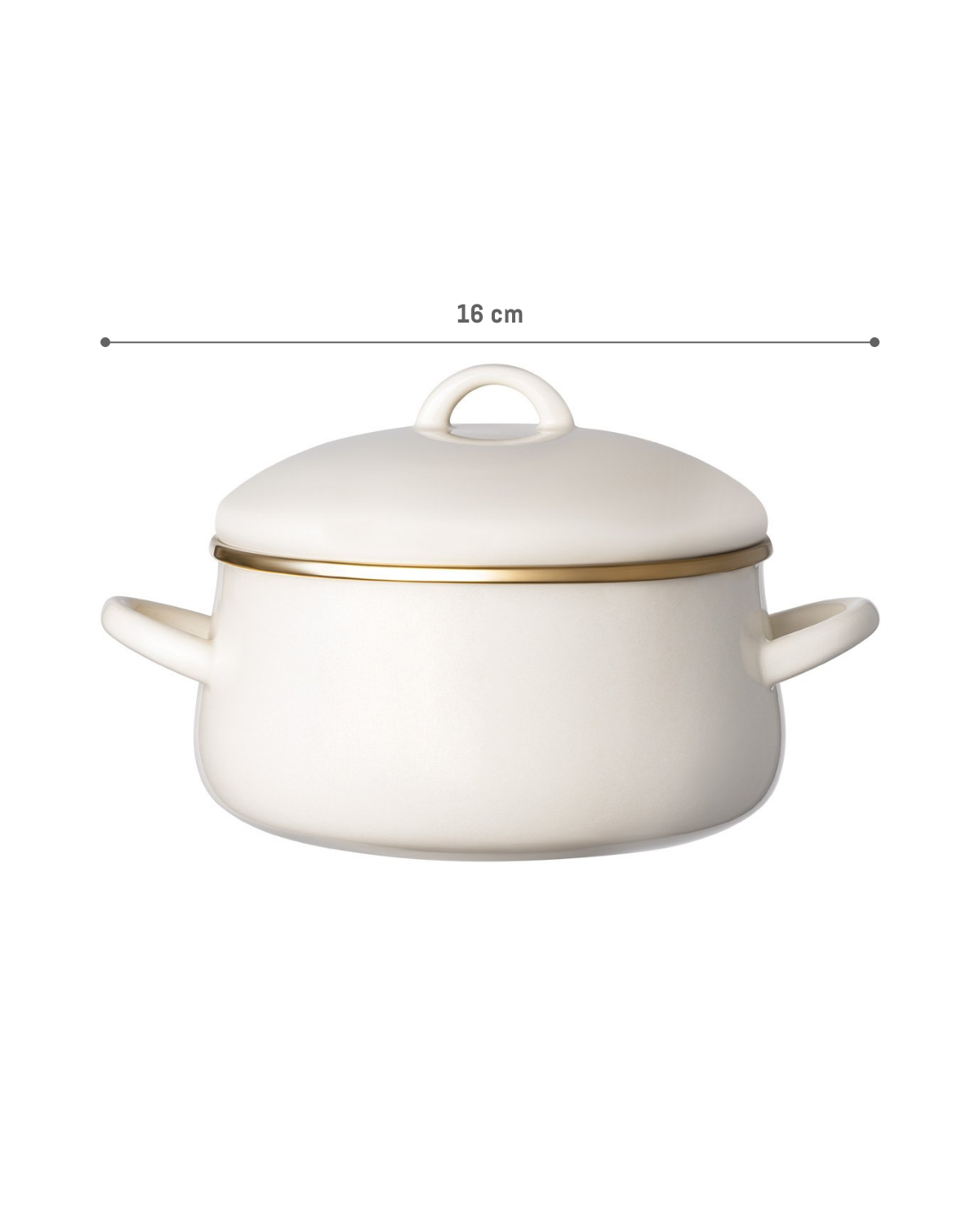 16cm White Cooking Pot - Compact Saucepan for Everyday Kitchen Use