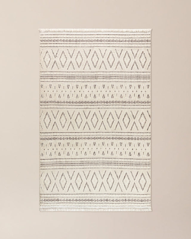 Chessy Cream Area Rug - Soft Living Room Carpet