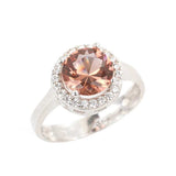 925 Sterling Silver Round Zultanite Ring with Zircon Accents