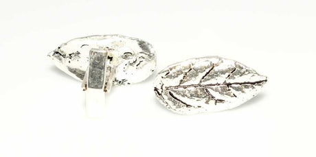 Men's 925 Sterling Silver Leaf Design Cufflinks