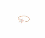 925 Sterling Silver Star Ring with Zircon - Rose Plated & Adjustable