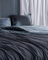 Lumi Cotton Blend Jersey Single Duvet Cover Set - Indigo