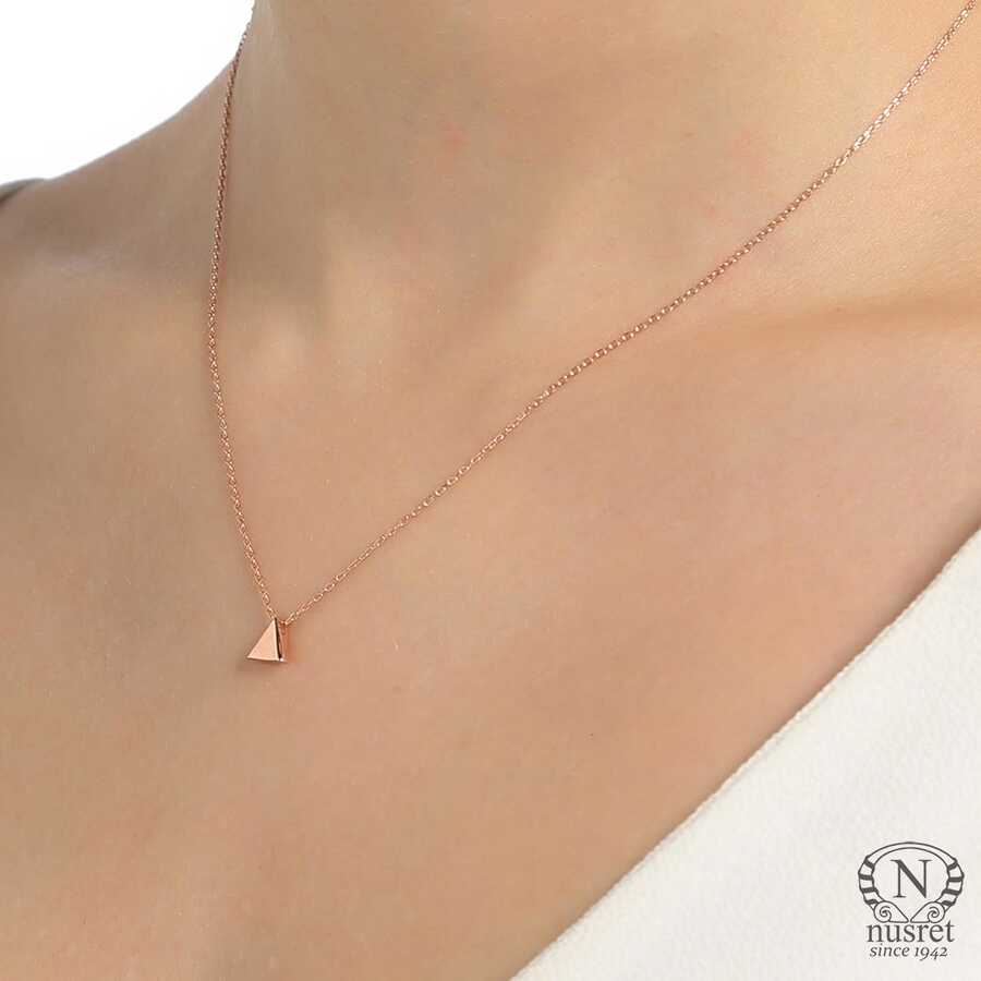 Sterling Silver Triangle Necklace - Minimalist Geometric Design