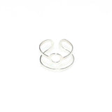 925 Sterling Silver Adjustable Round Ring - Versatile Minimalist