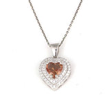 925 Sterling Silver Zultanite Heart Halo Necklace