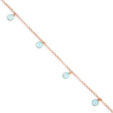 Premium 925 Sterling Silver Enamel Eye Bead Anklet