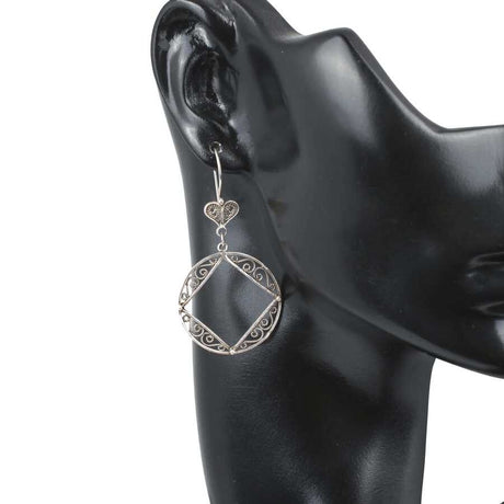 925 Sterling Silver Filigree Drop Earrings - Geometric Artistry