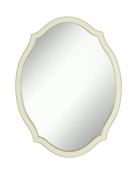 Metal Framed Decorative Mirror - Modern Soft Green Accent