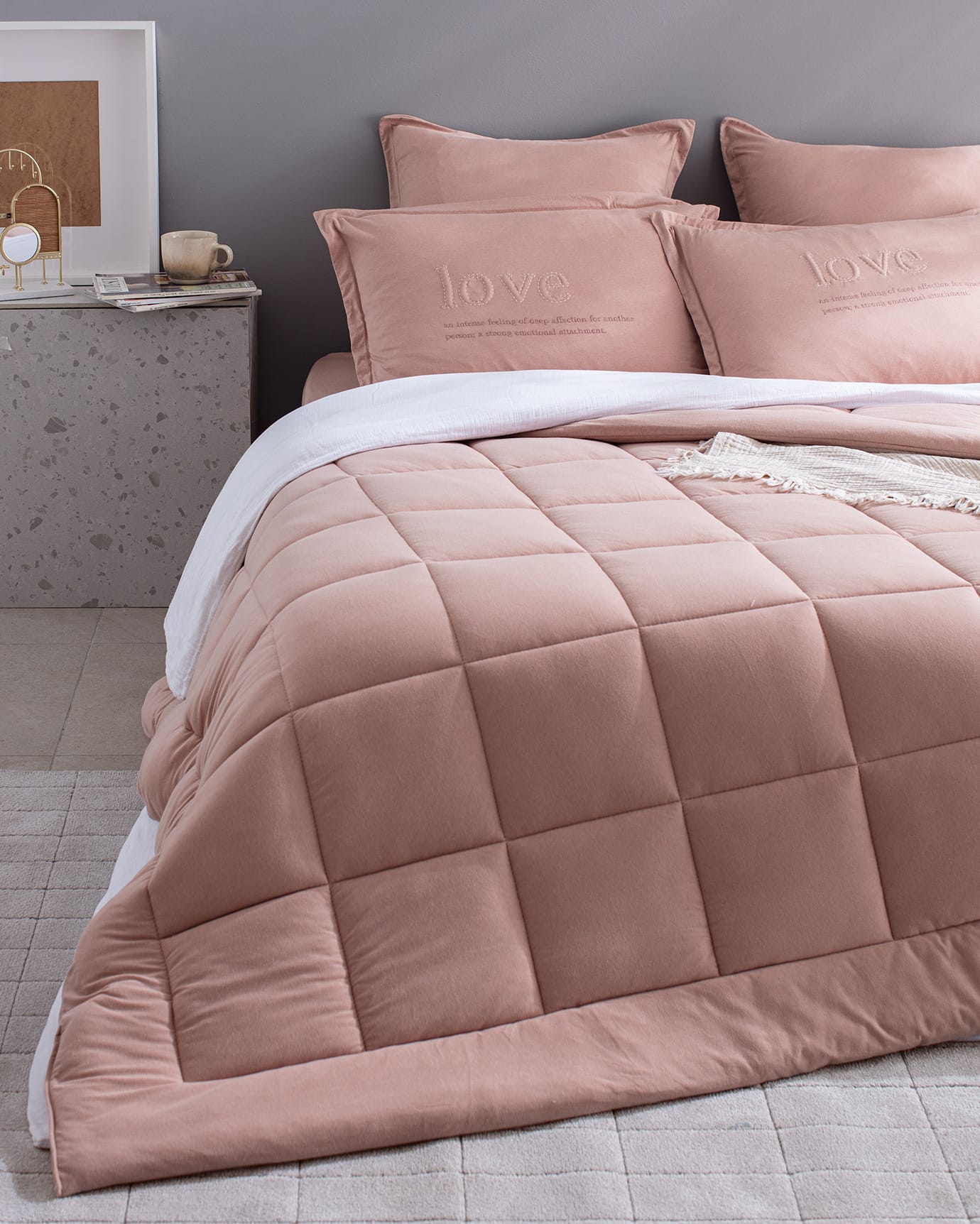 Supersoft Cotton Full Size Bedding Set - Blush Pink