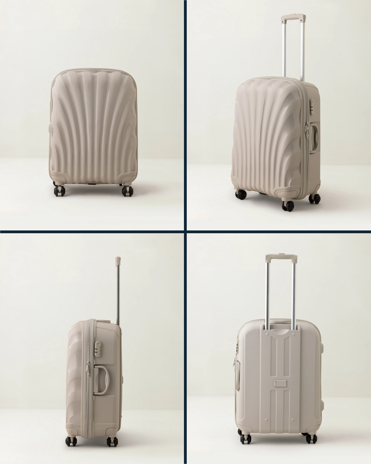 Medium Beige Hardside Suitcase - Durable Travel Luggage