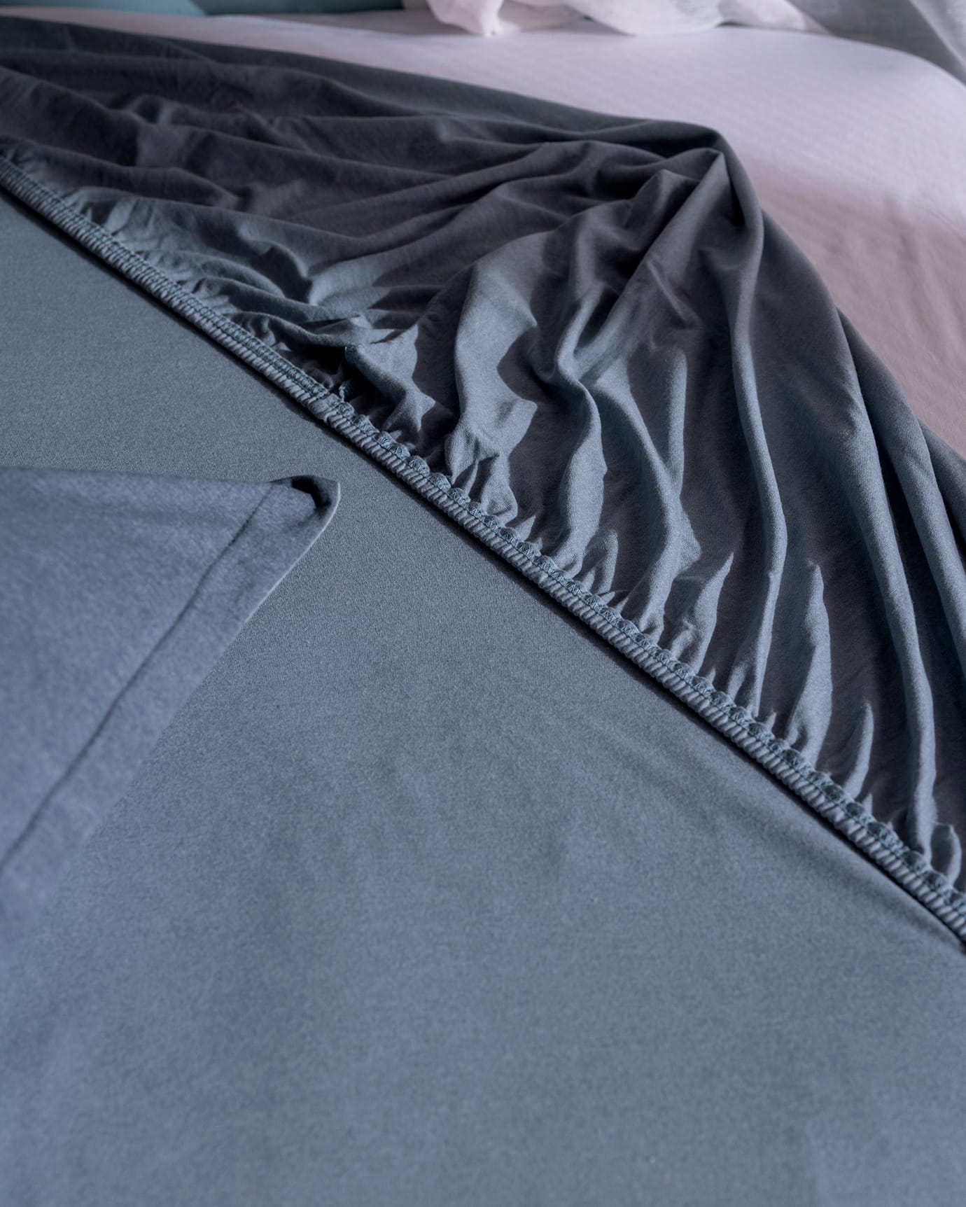 Cotton Blend Jersey Double Duvet Cover Set - Soft & Fitted Comfort