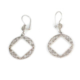 925 Sterling Silver Filigree Drop Earrings - Geometric Artistry