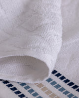 Tournant 100% Cotton Face Hand Towel - White & Navy Blue