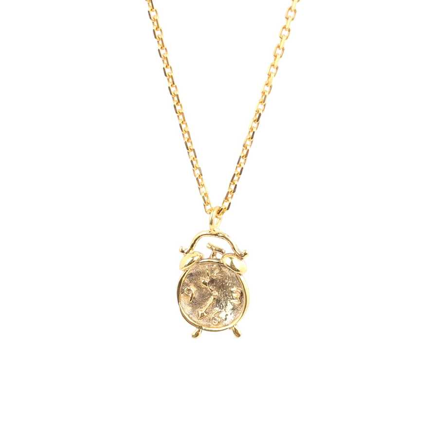 Premium 925 Sterling Silver Alarm Clock Necklace