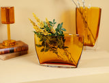 Handmade Glass Vase - Artisanal Gold Finish Design