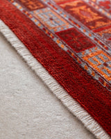 Red Distressed Medallion Area Rug - 6'7" x 9'10" Polyester