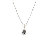 Premium Sterling Silver Onyx Teardrop Necklace