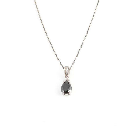 Premium Sterling Silver Onyx Teardrop Necklace