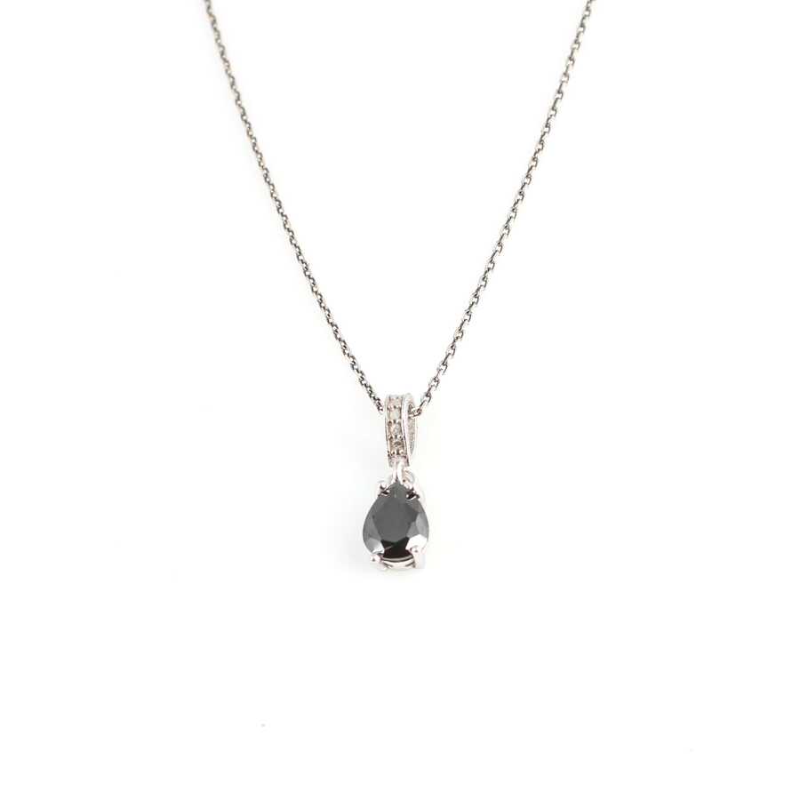 Premium Sterling Silver Onyx Teardrop Necklace