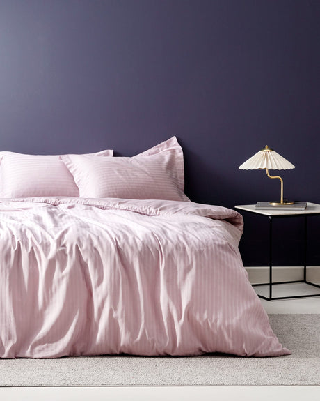 Elicia Full/Queen 100% Cotton Sateen Striped Duvet Cover Set