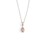 925 Sterling Silver Oval Pendant Necklace with Zultanite Color Zircon