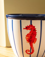 New Bone Porcelain 2-Piece Mug Set - Marine Vague Design
