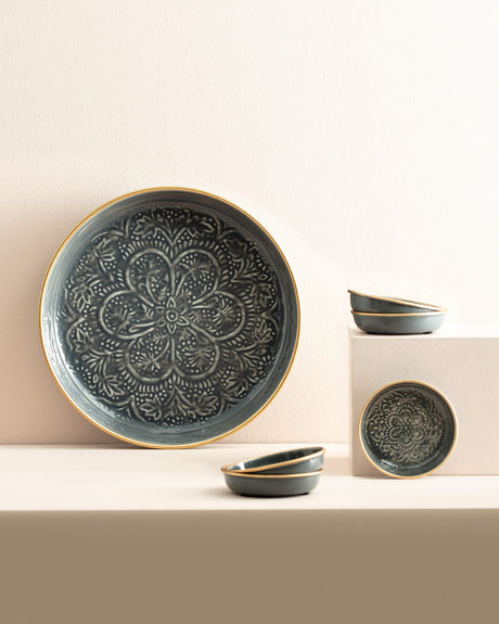 Metal 6-Piece Plate Set - Modern Rosalie Design