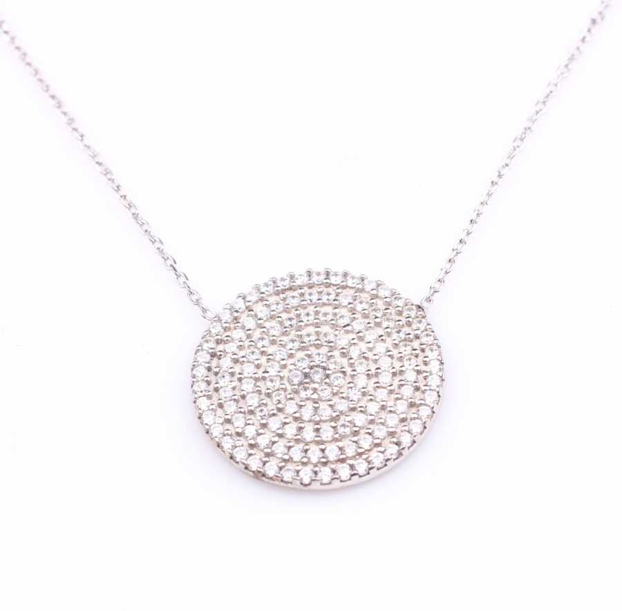 Premium 925 Sterling Silver Large Circle Necklace