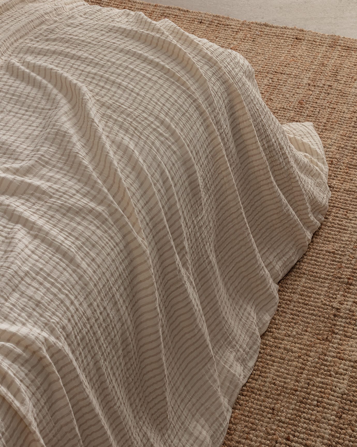 100% Cotton Muslin Double Duvet Cover Set - Yarn-Dyed Agnes