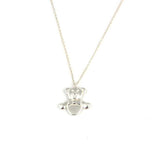 Sterling Silver Teddy Bear Pendant Necklace - Playful Charm