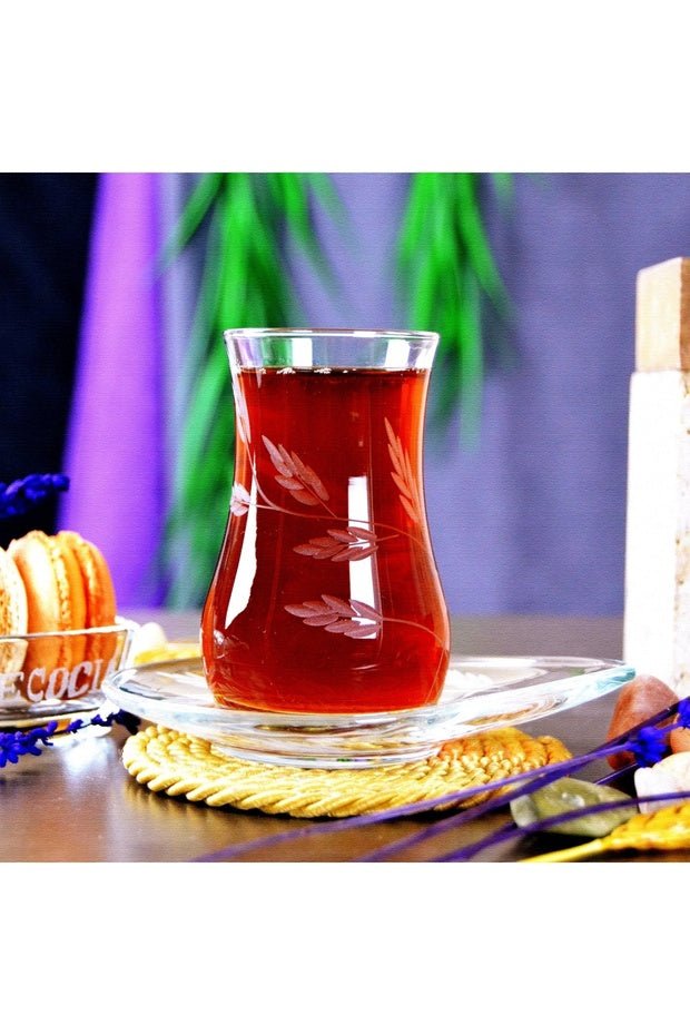 Decocia Nevasia Premium Turkish Tea Set - 6 Person, 12 Piece - TryAladdin