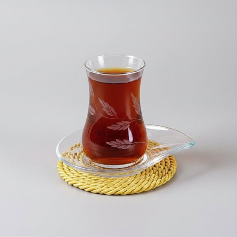 Decocia Nevasia Premium Turkish Tea Set - 6 Person, 12 Piece - TryAladdin