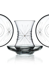 Decocia Premium Mira Pattern 6 - Person 12 - Piece Turkish Tea Set - 135cc - TryAladdin