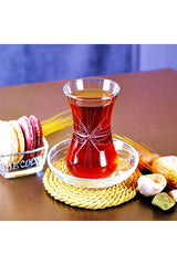 Decocia Premium Mira Pattern 6 - Person 12 - Piece Turkish Tea Set - 135cc - TryAladdin