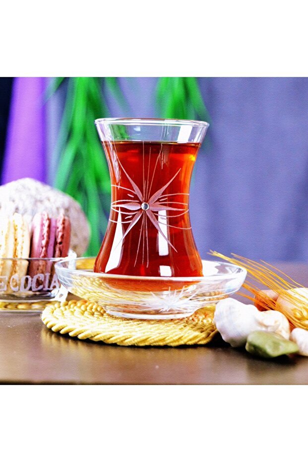 Decocia Premium Mira Pattern 6 - Person 12 - Piece Turkish Tea Set - 135cc - TryAladdin
