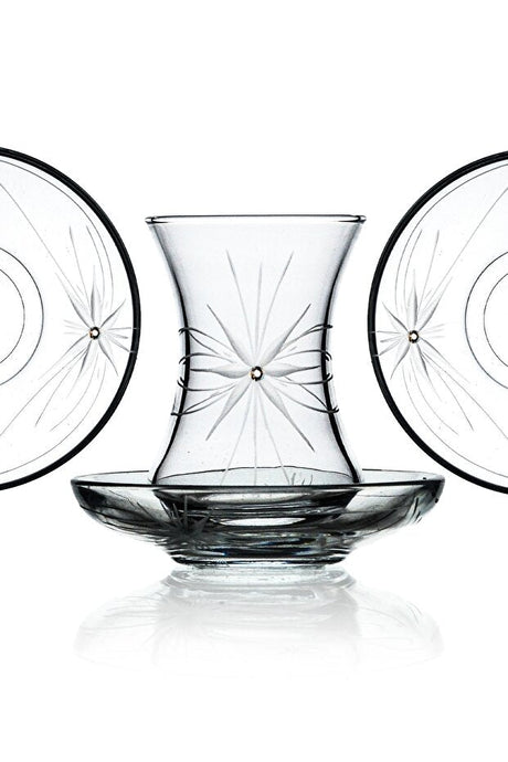 Decocia Premium Mira Pattern 6 - Person 12 - Piece Turkish Tea Set - 135cc - TryAladdin