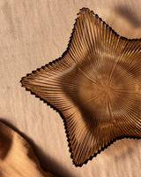 Decorative Glass Dinner Plate, Light Brown Chenille Pattern - TryAladdin