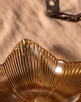 Decorative Glass Dinner Plate, Light Brown Chenille Pattern - TryAladdin