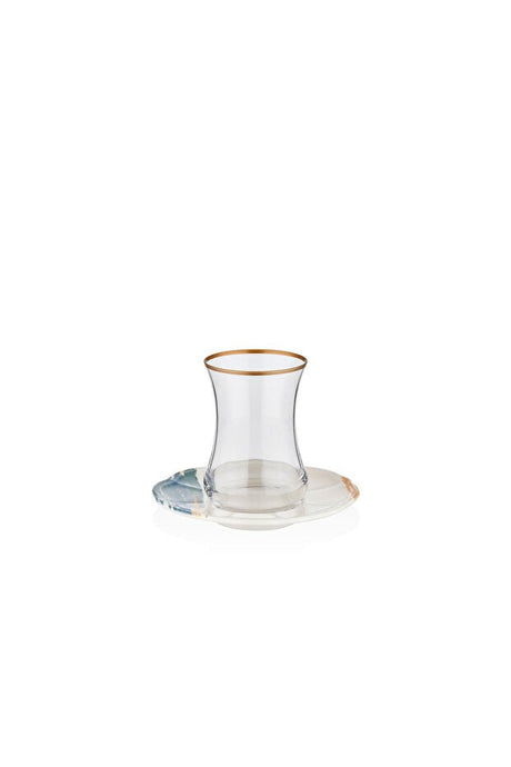 Decorium Elegant Turkish Glass Tea Set - 12 Pieces - TryAladdin