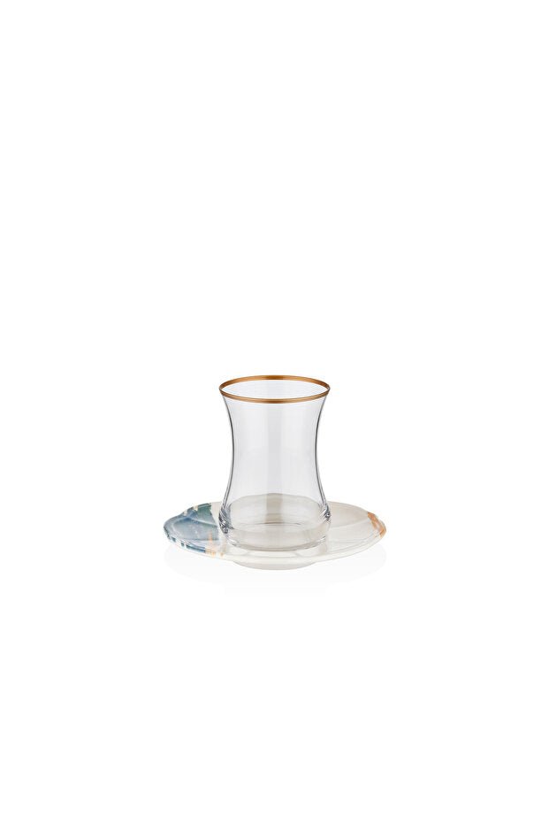 Decorium Elegant Turkish Glass Tea Set - 12 Pieces - TryAladdin