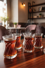 Decostyle Mila Elegant Glass Tea Set - 12 - Piece, 125cc Cups - TryAladdin