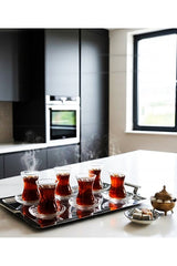 Decostyle Mila Elegant Glass Tea Set - 12 - Piece, 125cc Cups - TryAladdin