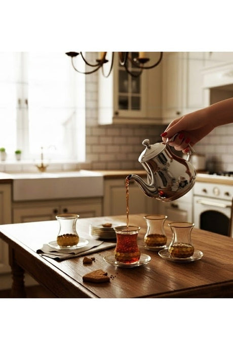 Decostyle Petek Gold Aurora Luxury Tea Service Set - 12 - Piece - TryAladdin