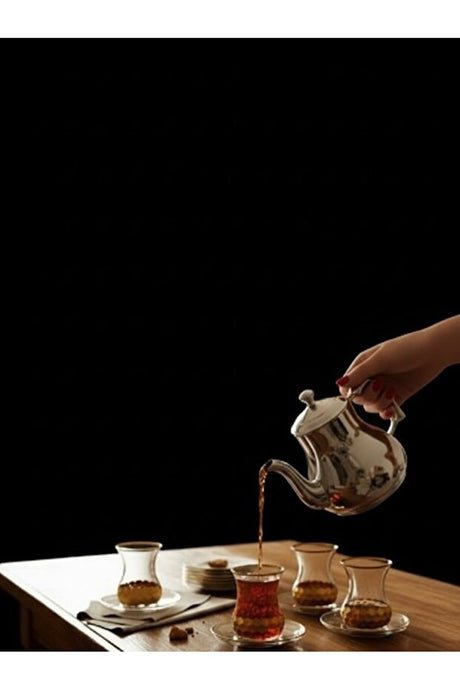 Decostyle Petek Gold Aurora Luxury Tea Service Set - 12 - Piece - TryAladdin